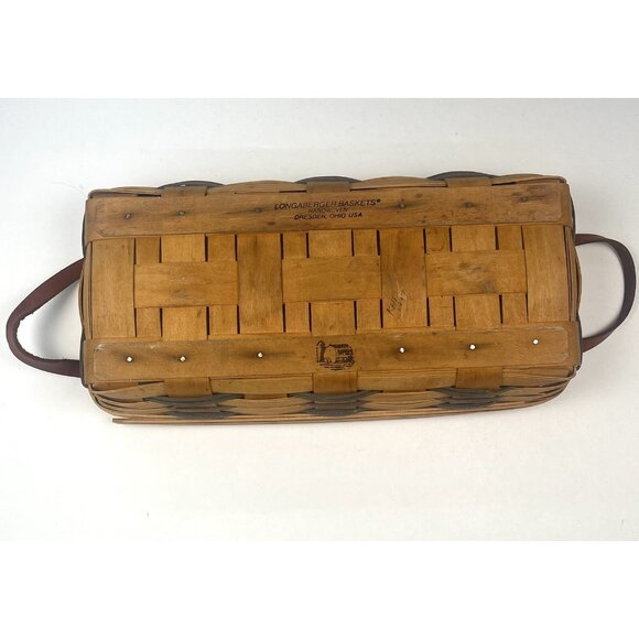 VTG 1999 LONGABERGER Handwoven BREAD BASKET + Warming Brick 14.5"x7.5"x3.5" READ - Picture 4 of 6